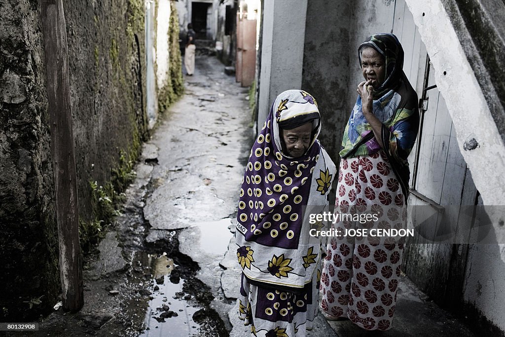 Two women are pictured in the old city o