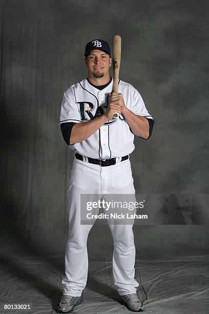 Eric Hinske of the Tampa Bay Rays poses during Photo Day on February 22, 2008 at the Raymond A. Naimoli Baseball Complex in St. Petersburg, Florida.