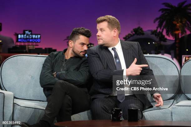 Dominic Cooper and James Corden during "The Late Late Show with James Corden," Thursday, June 22, 2017 On The CBS Television Network.