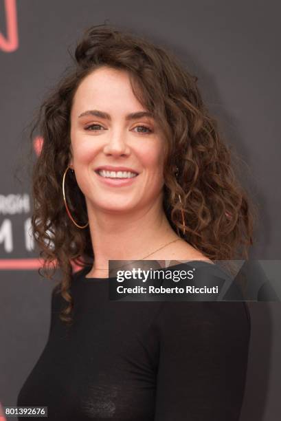 Actress Amy Manson attends a photocall for the World Premiere of 'Edie' during the 71st Edinburgh International Film Festival at Cineworld on June...