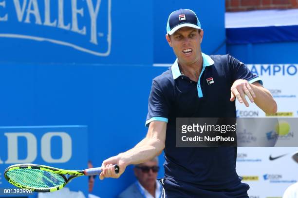 Sam Querrey USA against Gilles Muller LUX during Men's Singles Quarter Final match on the fourth day of the ATP Aegon Championships at the Queen's...