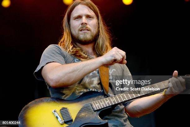 Singer Lukas Nelson performs onstage with The Promise of the Real during Arroyo Seco Weekend at Brookside Golf Course on June 25, 2017 in Pasadena,...