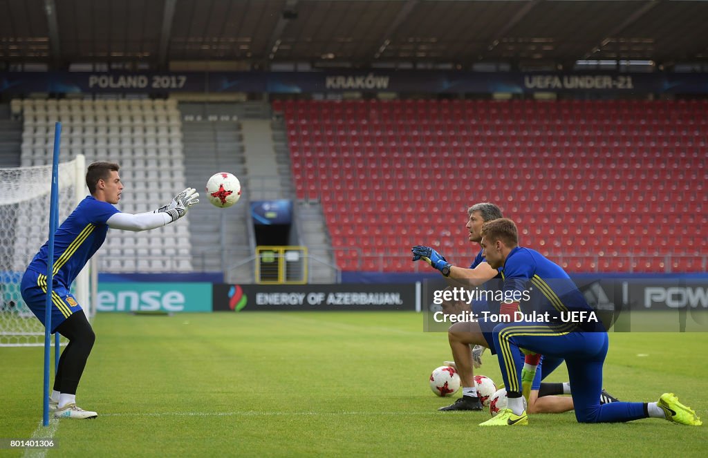 UEFA U21 Championships: Spain Training and Press Conference