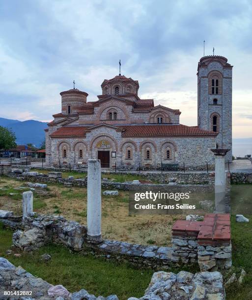 church of saints clement and panteleimon in ohrid, macedonia - panteleimon church stock pictures, royalty-free photos & images
