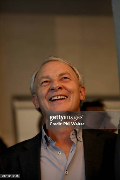 Auckland Mayor Phil Goff watches the racing at the Royal New Zealand Yacht Squadron as Team New Zealand win the Americas Cup over Oracle on June 27,...