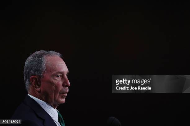 Former New York City Mayor Michael Bloomberg addresses the United States Conference of Mayors at the Fountainebleau Hotel on June 26, 2017 in Miami...