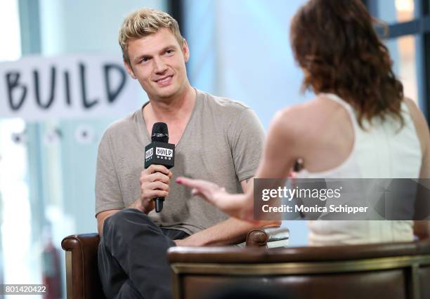 Singer-songwriter Nick Carter discusses the new show "Boy Band" at Build Studio on June 26, 2017 in New York City.