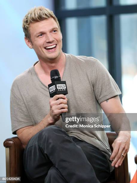 Singer-songwriter Nick Carter discusses the new show "Boy Band" at Build Studio on June 26, 2017 in New York City.