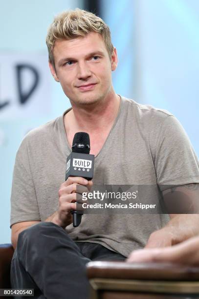 Singer-songwriter Nick Carter discusses the new show "Boy Band" at Build Studio on June 26, 2017 in New York City.