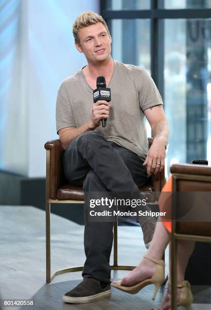 Singer-songwriter Nick Carter discusses the new show "Boy Band" at Build Studio on June 26, 2017 in New York City.