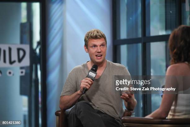 Singer/songwriter Nick Carter attends Build Series to disucss his new show "Boy Band" at Build Studio on June 26, 2017 in New York City.