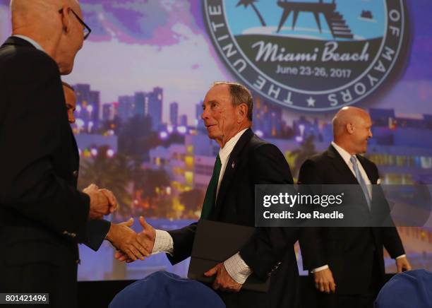 Former New York City Mayor Michael Bloomberg attends the United States Conference of Mayors at the Fountainebleau Hotel on June 26, 2017 in Miami...