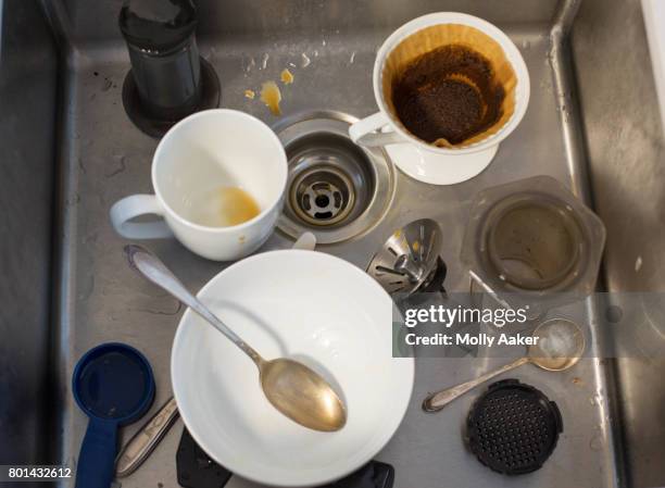 messy sink - dirty sink stock pictures, royalty-free photos & images