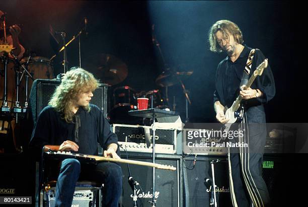 Eric Clapton and Jeff Healey on 8/25/90 in East Troy, WI.