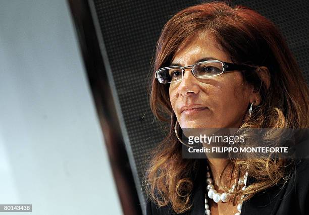Vice president for energy and political, industrial and environmental coordination, Emma Marcegaglia, looks on during a meeting in Rome, 06 March...