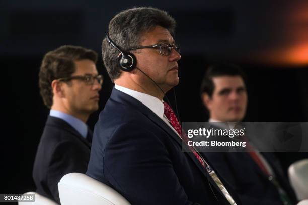 Remigijus Lapinskas, president of the World Bioenergy Association , listens during the UNICA Ethanol Summit 2017 in Sao Paulo, Brazil, on Monday,...