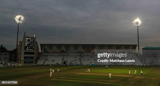 General view during the Specsavers County Championship Division Two match between Nottinghamshire and Kent at Trent Bridge on June 26, 2017 in...