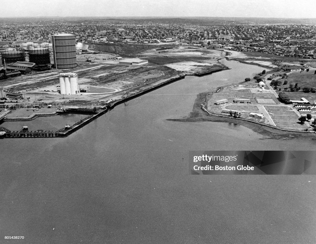 An aerial view of the Chelsea-Everett side of Beacham Street, which ...