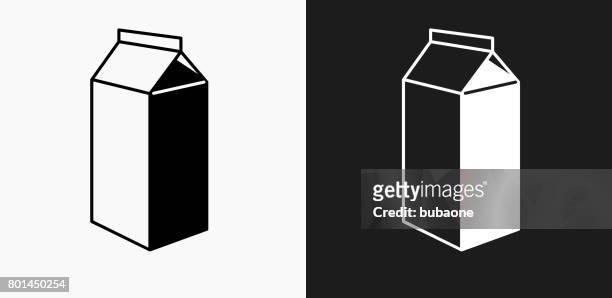 黒と白のベクトルの背景の箱アイコン - 牛乳パック点のイラスト素材／クリップアート素材／マンガ素材／アイコン素材