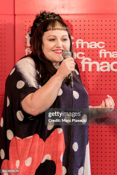 Singer Beth Ditto performs at FNAC Saint-Lazare on June 26, 2017 in Paris, France.