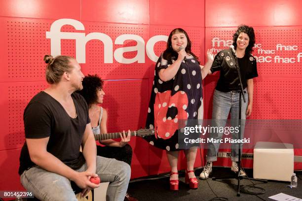 Singer Beth Ditto performs at FNAC Saint-Lazare on June 26, 2017 in Paris, France.