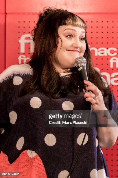 Singer Beth Ditto performs at FNAC Saint-Lazare on June 26, 2017 in Paris, France.