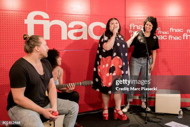 Singer Beth Ditto performs at FNAC Saint-Lazare on June 26, 2017 in Paris, France.