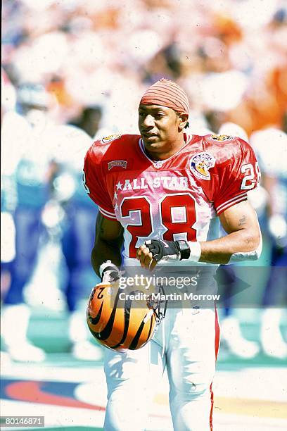 Cincinnati Bengals running back Corey Dillion of the AFC walks on the field prior to playing against the NFC in the 2001 NFL Pro Bowl at Aloha...