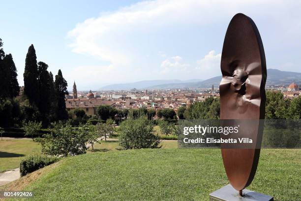 Desert' sculpture is shown as contemporary artist Helidon Xhixha opens his new exhibition of sculpture at Boboli Garden on June 26, 2017 in Florence,...