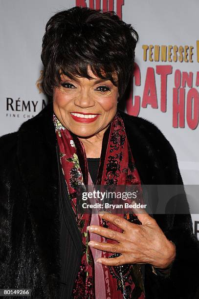 Actress Eartha Kitt arrives at the opening night of "Cat On A Hot Tin Roof" at the Broadhurst theatre on March 6, 2008 in New York City.