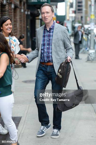 Actor Tom Shillue enters the "The Late Show With Stephen Colbert" taping at the Ed Sullivan Theater on June 26, 2017 in New York City.