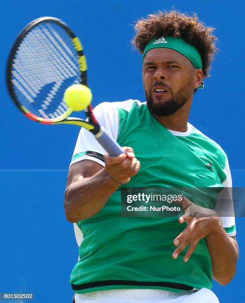 Jo-Wilfried Tsonga FRA against Gilles Muller LUX during Round Two match on the third day of the ATP Aegon Championships at the Queen's Club in west...