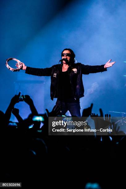 Ian Astbury of British rock band The Cult performs on stage at Alcatraz on June 26, 2017 in Milan, Italy.