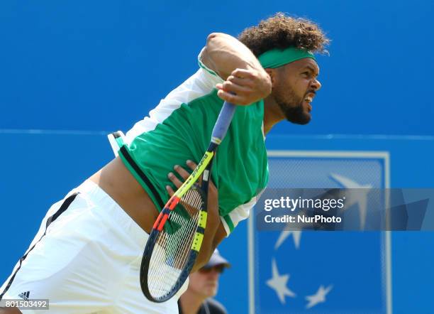 Jo-Wilfried Tsonga FRA against Gilles Muller LUX during Round Two match on the third day of the ATP Aegon Championships at the Queen's Club in west...