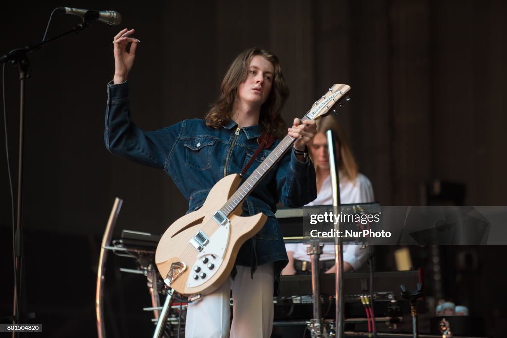 Pop band Blossoms perform at Wembley Stadium