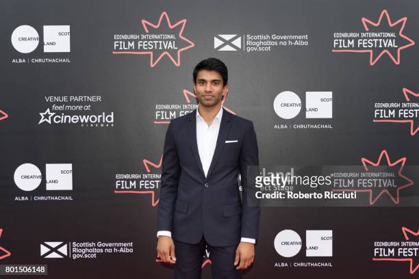 Actor Nikesh Patel attends a photocall for the projection of 'Halal Daddy' during the 71st Edinburgh International Film Festival at Cineworld on June...