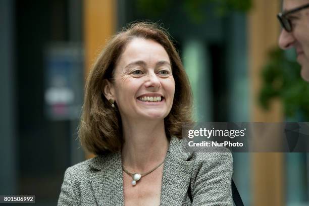 German Family Minister Katarina Barley attends a news conference regarding the evolution of the quote of women in leading positions in the private...