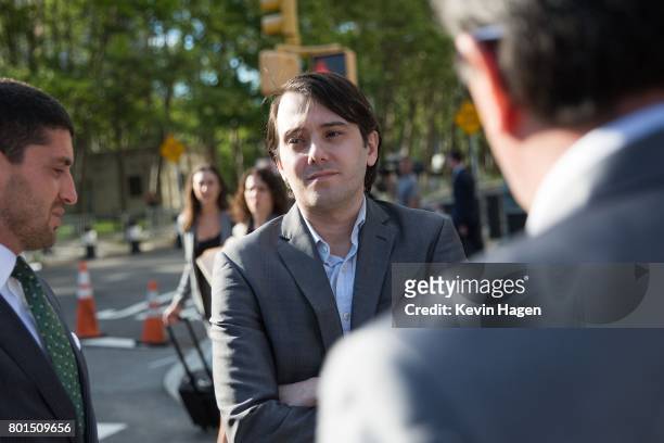 Ex-pharmaceutical executive Martin Shkreli leaves after his appearance at the U.S. District Court for the Eastern District of New York on the first...