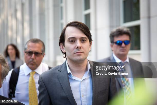 Ex-pharmaceutical executive Martin Shkreli leaves after his appearance at the U.S. District Court for the Eastern District of New York on the first...