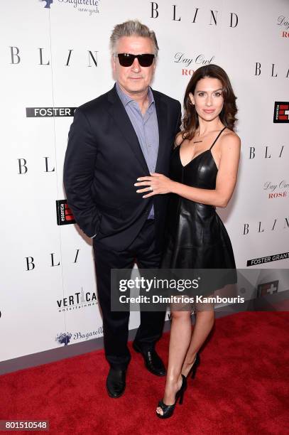 Alec Baldwin and Hilaria Thomas attend the "Blind" premiere at Landmark Sunshine Cinema on June 26, 2017 in New York City.