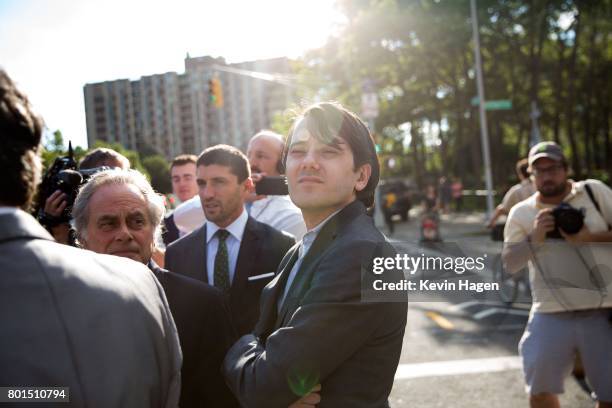 Ex-pharmaceutical executive Martin Shkreli leaves after his appearance at the U.S. District Court for the Eastern District of New York on the first...