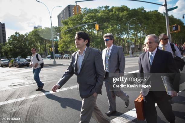 Ex-pharmaceutical executive Martin Shkreli leaves after his appearance at the U.S. District Court for the Eastern District of New York on the first...