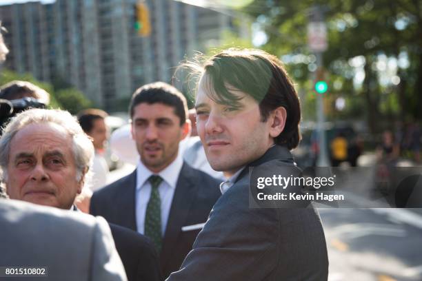 Ex-pharmaceutical executive Martin Shkreli leaves after his appearance at the U.S. District Court for the Eastern District of New York on the first...