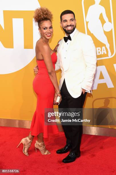 Rosalyn Gold-Onwude and Drake attend the 2017 NBA Awards live on TNT on June 26, 2017 in New York, New York. 27111_003