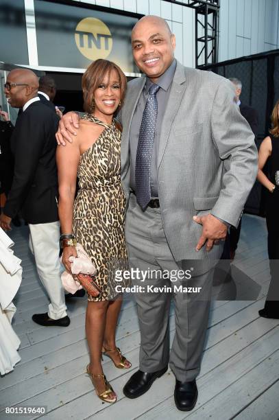 Personality Gayle King and former NBA player/tv personality Charles Barkley attends the 2017 NBA Awards Live on TNT on June 26, 2017 in New York, New...