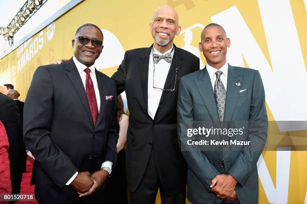 Dominique Wilkins, Kareem Abdul-Jabbar, and Reggie Miller attend the 2017 NBA Awards Live on TNT on June 26, 2017 in New York, New York. 27111_002