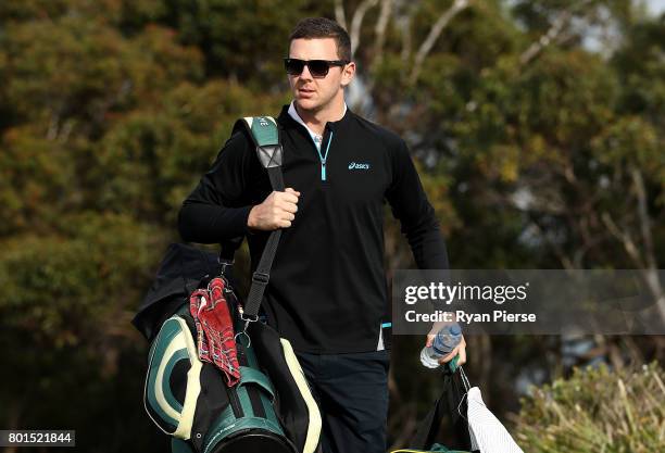 Australian Cricketer Josh Hazlewood arrives during the Australian Cricketers' Association Golf Day at New South Wales Golf Club on June 27, 2017 in...