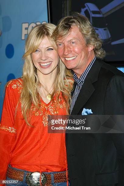 American Idol top 12 finalist Brooke White and executive producer Nigel Lythgoe arrive at Fox's "American Idol" meet the top 12 contestants party...