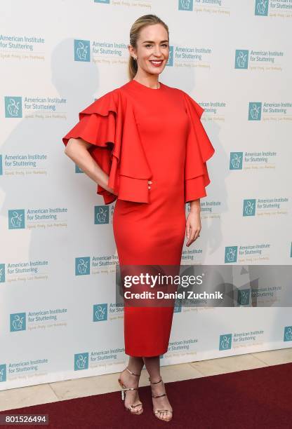 Emily Blunt attends the 11th Annual American Institute for Stuttering Freeing Voices Changing Lives Benefit Gala at Guastavino's on June 26, 2017 in...