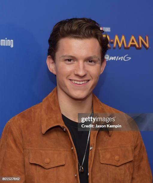 Actor Tom Holland attends the "Spiderman: Homecoming" New York First Responders' Screening at Henry R. Luce Auditorium at Brookfield Place on June...